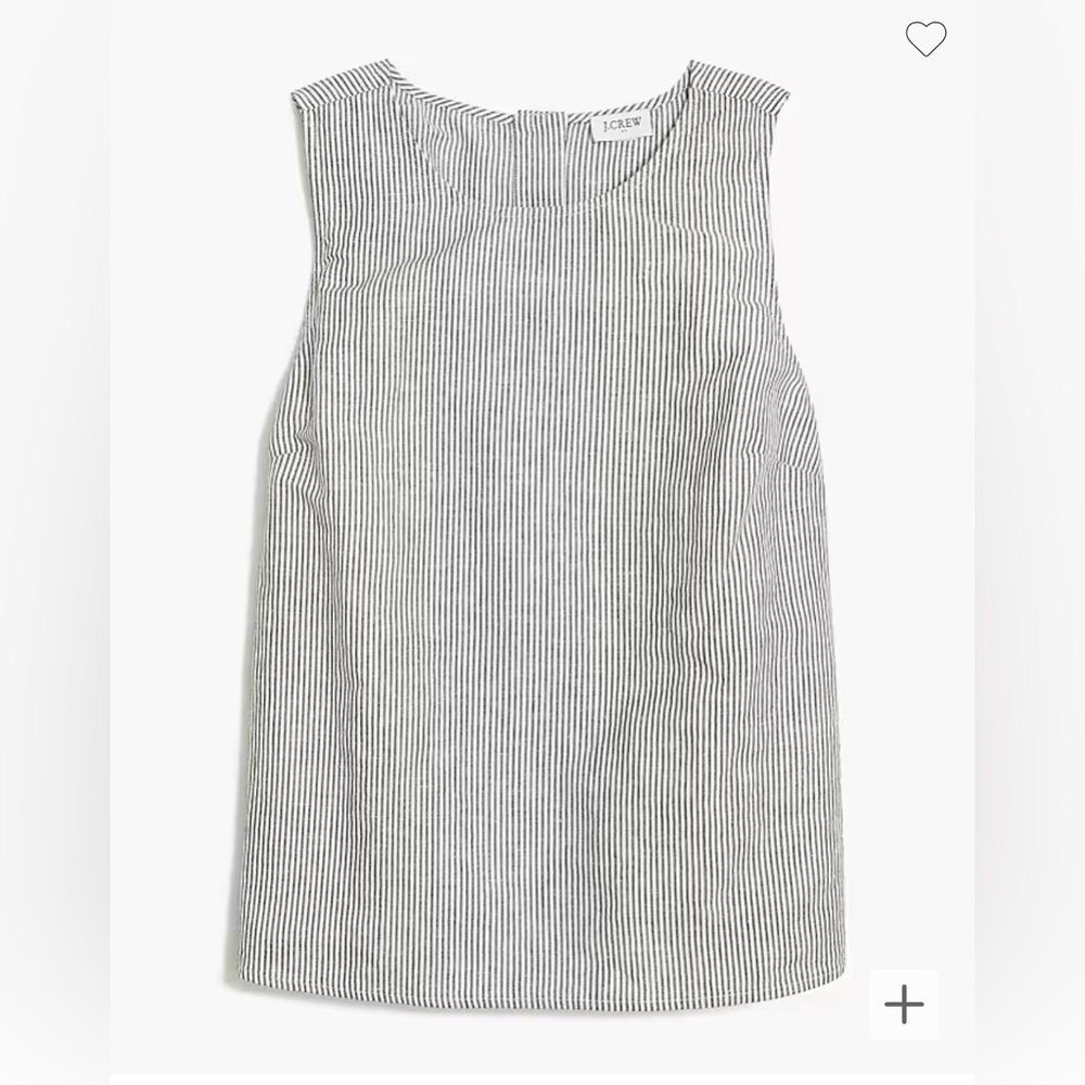 J. Crew White and Black Boxy Sleeveless Tank Top